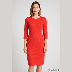 Weekend Max Mara womens Pink Sheath Dress with Three Quarter Sleeves sz XS